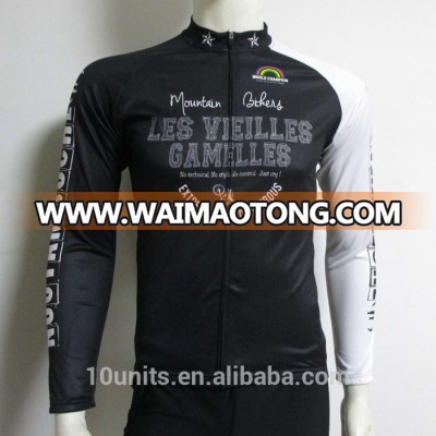 OEM polyester winter thermal long sleeve ireland sublimated cycling bike jersey