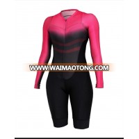 Custom Sublimated Design Women Long Sleeve Triathlon Cycling Skin suit